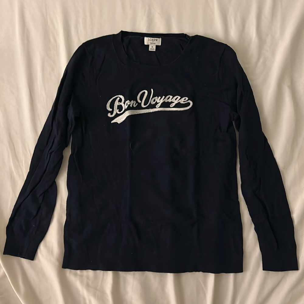 J Crew women’s navy blue teddie sweater - Size small